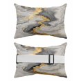 thumbnail image 2 of Pack of 4 Outdoor Lumbar Pillow Covers 12x20 Inch, Grey Ombre Marble Waterproof Throw Pillow Covers Set, Golden Gray Marble Crack Abstract Art Decorative Cushion Cases for Patio Porch Car, 2 of 7