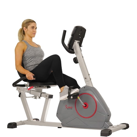 Sunny Health & Fitness Magnetic Recumbent Exercise Bike with Silent Belt Drive, Performance Monitor - SF-RB4953