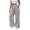 Gray, variant on Women's Wide Leg Pants - Side Button Trousers in Solid Color, Loose Fit Pants with Pockets for Work, Brunch, and City Strolls,Red S