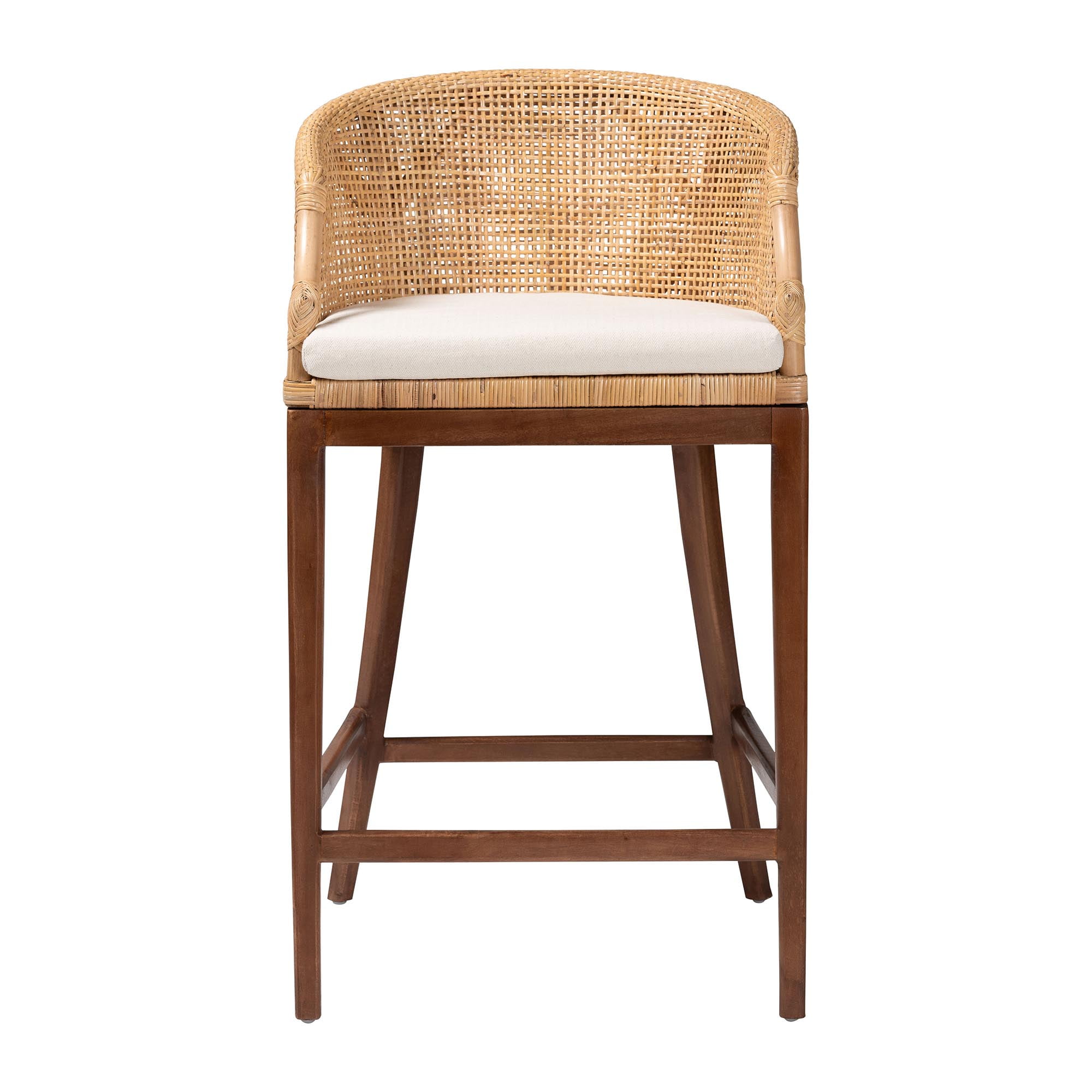 bali & pari Lumajang Boho Bar Stool, Light Honey