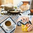 thumbnail image 4 of Blue Pioneer Flower Kitchen Oven Mitt and Pot Holder Sets 2 Pcs for Baking, Cooking and Grilling, Heat Resistant Up To 392 °F, 4 of 7