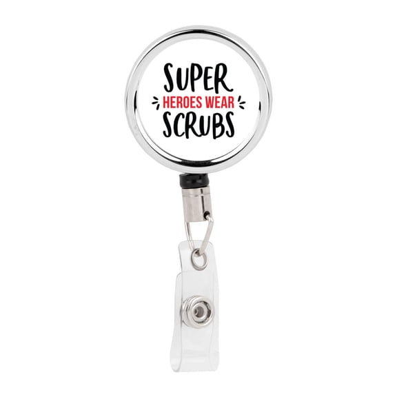 Koyal Wholesale Retractable Badge Reel Holder With Clip, Super Heroes Wear Scrubs