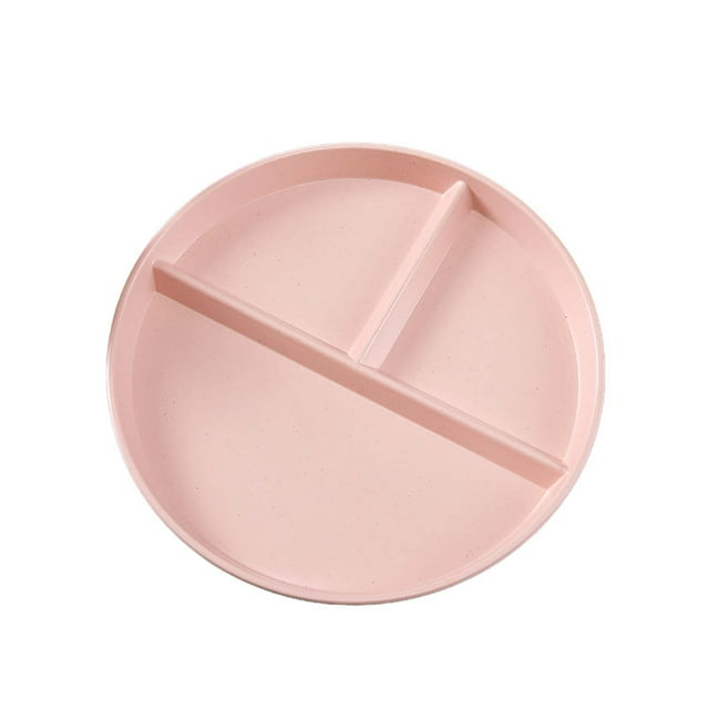 asddcavvf Assiette à Trois Compartiments Réduisant la Graisse en Paille de Blé Anti-Chute Assiette Ménagère Assiette Spéciale Simple pour Enfants