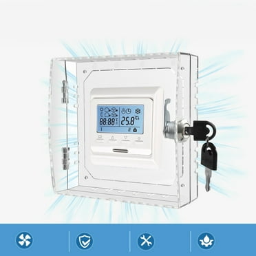 Acrylic Lockable Thermostat Cover for Home Office Security with 2 Keys