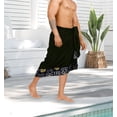 thumbnail image 3 of LA LEELA Men's Pareo Regular Swimsuits Sarong Long Swim Beach Wrap One Size Prussian, Geometric Summer Vacation Party, 3 of 5
