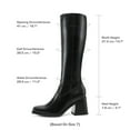 thumbnail image 2 of BURUDANI Women Chunky-Heel Square-Toe Knee-High Tall Boots Side-Zip Fashion Boots, 2 of 7