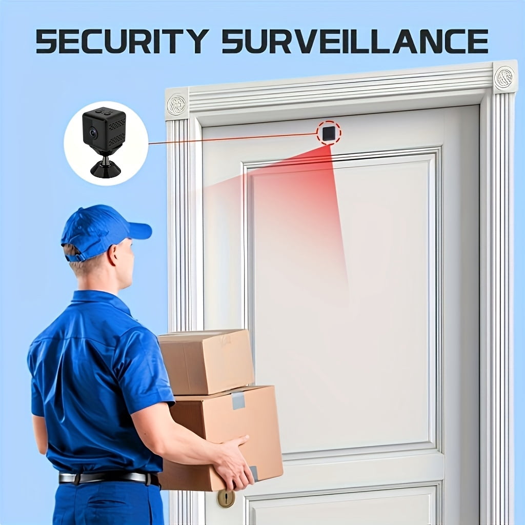 2K Mini Wireless Security Camera with Night Vision, Continuous Recording, Magnetic Mount for Indoor Baby/Pet Monitoring, USB/Battery Powered, SD/Cloud Storage
