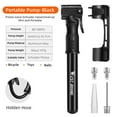 thumbnail image 3 of WEST BIKING Bike Pump, 100 PSI Portable Bike Tire Inflator Pump Cycling Accessories, Universal Small High Pressure Ball Needle Accessories (Black), 3 of 6