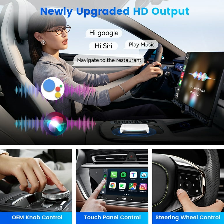CarlinKit Tbox UHD, 4-in-1 Android 13 CarPlay AI TV Box, Wireless