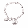 thumbnail image 1 of Bonjour Février Citation Handwrite Coeur Chaîne Bracelet Bijoux Charme Mode, 1 of 3