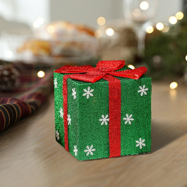 Adornos navideños, regalos navideños, caja de regalo navideña, caja de regalo, adornos navideños, decoración de escena de árbol de Navidad, suministros para disfraces navideños, widget de almacenamien