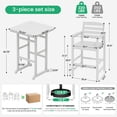 thumbnail image 6 of SERWALL Tall Adirondack Chairs and Table 3 Pieces Set, Adirondack Bar Height Chairs Set of 2 and Bar Table, Outdoor Barstools Set for Balcony, Poolside, Backyard, White, 6 of 9