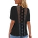 thumbnail image 4 of Camiseta de mujer de manga corta con cuello redondo Sexy Hollow Summer Top suelto, negro, XL Monstrate AP001234-16, 4 of 7