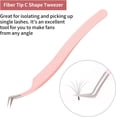 thumbnail image 2 of Eyelash Tweezers for Extensions Fiber Tip Lash Tweezers Professional Lash Extension Tweezers for Volume Fans &isolation & Pick up Single Lashes Volume Lash Tweezers Pink, 2 of 7