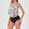 thumbnail image 3 of FhsagQ Women's Swimsuit Sets Sleep Slips 2025 Women's New Print Ruffled High Waisted Bikini Swimsuit Two Piece Swimsuit Women's Swimsuit Sets Sleep White L, 3 of 6