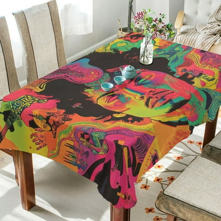 

WOBOGO Abstract Characterization Pattern Square Tablecloth 60×120in Polyester Fabric Tablecloth Washable Dust Resistant Wrinkle Resistant