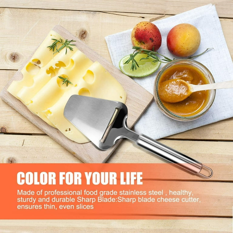 Stainless Steel Spatula Cheese Slicer - Cheese Slicers for Block Cheese  Slicer Board - Wood Handle Cheese Slicer for Slicing Cheese Plane Cutter  for
