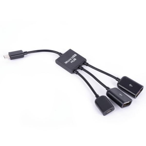3 Port Micro USB OTC 3 in 1 Micro USB to USB OTG Hub Cable Cord Adapter Connector Charging and Data Sync Transfer Android Tablet Smartphone Supports OTG Function - Walmart.com