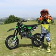 thumbnail image 3 of Fompes 2-Stroke 49cc Gas Dirt Bikes 2-Stroke Mini Kids Dirtbike Kids Dirt Bike with Front Rear Disc Brakes Off-Road Tires Shock Absorption Easy Pull Start Dirtbikes Load Capacity Up to 330lbs-Green, 3 of 15