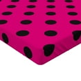 thumbnail image 2 of Ambesonne Hot Pink Fitted Sheet, Pop Art Inspired Dots, King Size, Hot Pink Black, 2 of 3