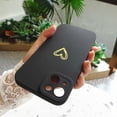 thumbnail image 2 of Compatible for iPhone 14 Plus Case Luxury Gold Heart Pattern, Side Cute Plated Heart Pattern Case for Women Girls Soft TPU Shockproof Camera Protective Back Cover Case - Black, 2 of 10