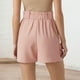 thumbnail image 3 of Pantalones cortos de cintura alta para mujer - Abertura lateral, bolsillos - Informal de negocios - Espalda elástica, cierre con cremallera - Tallas S-XXL, 3 of 7
