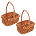 thumbnail image 1 of HONMEET 2pcs Mini Rattan Miniature Basket Storage Brown Rattan Wedding Decor Women, 1 of 7