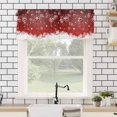 thumbnail image 4 of Christmas Ball Valances for Windows Winter Snowflake Striped Red Background Rod Pocket Curtain Valance Window Treatment Short Curtains for Kitchen Living Room, 60"x14", 4 of 5
