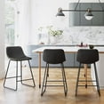 thumbnail image 5 of LUE BONA Industrial Faux Leather Bar Stools, Black (Set of 3), 5 of 5