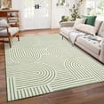 thumbnail image 3 of Yesurprise 9x12 ft Modern-Rhythm Green 100% Polyester Area Rugs with Imitation Cashmere Washed Folded Printed Carpet, 3 of 8