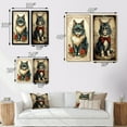 thumbnail image 4 of Designart "Illustration Vintage Chat Bleu avec Roses Rouges" Animaux Chat Art Mural Encadré Ensemble de 2 - Art pour Enfants Art Mural Encadré Bleu Ensemble de 2, 4 of 6