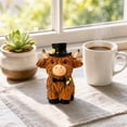 thumbnail image 2 of Resin Statues,Cute Formal Wear Highland Cow Figurine with Yellow Floral Decoration for Kitchen Livingroom Countertop Fall Decor, 2 of 7