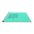 thumbnail image 2 of Ahgly Company Machine Washable Indoor Square Abstract Turquoise Blue Modern Area Rugs, 8' Square, 2 of 4