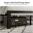 thumbnail image 4 of Amolife Twin Size Metal Platform Bed Frame with Linen Fabric Button Tufted Upholstered Headboard, Grey, 4 of 10