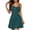Green, variant on Summer Dresses for Women Beach Sundress Spaghetti Strap Round Neck Button Front Lace Ruffle Hem Mini A-Line Fitted Cami Dress, Green M