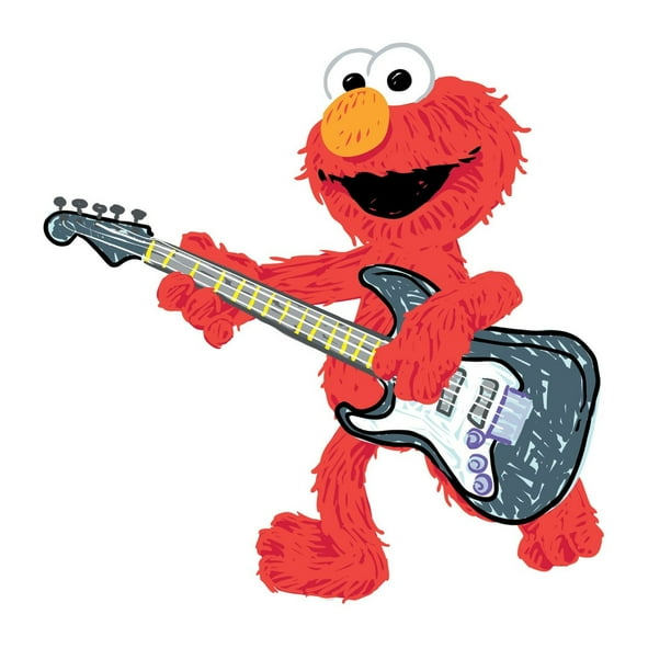Elmo Wall Accent 11pc Sesame Street Rock Guitar Decal Set
