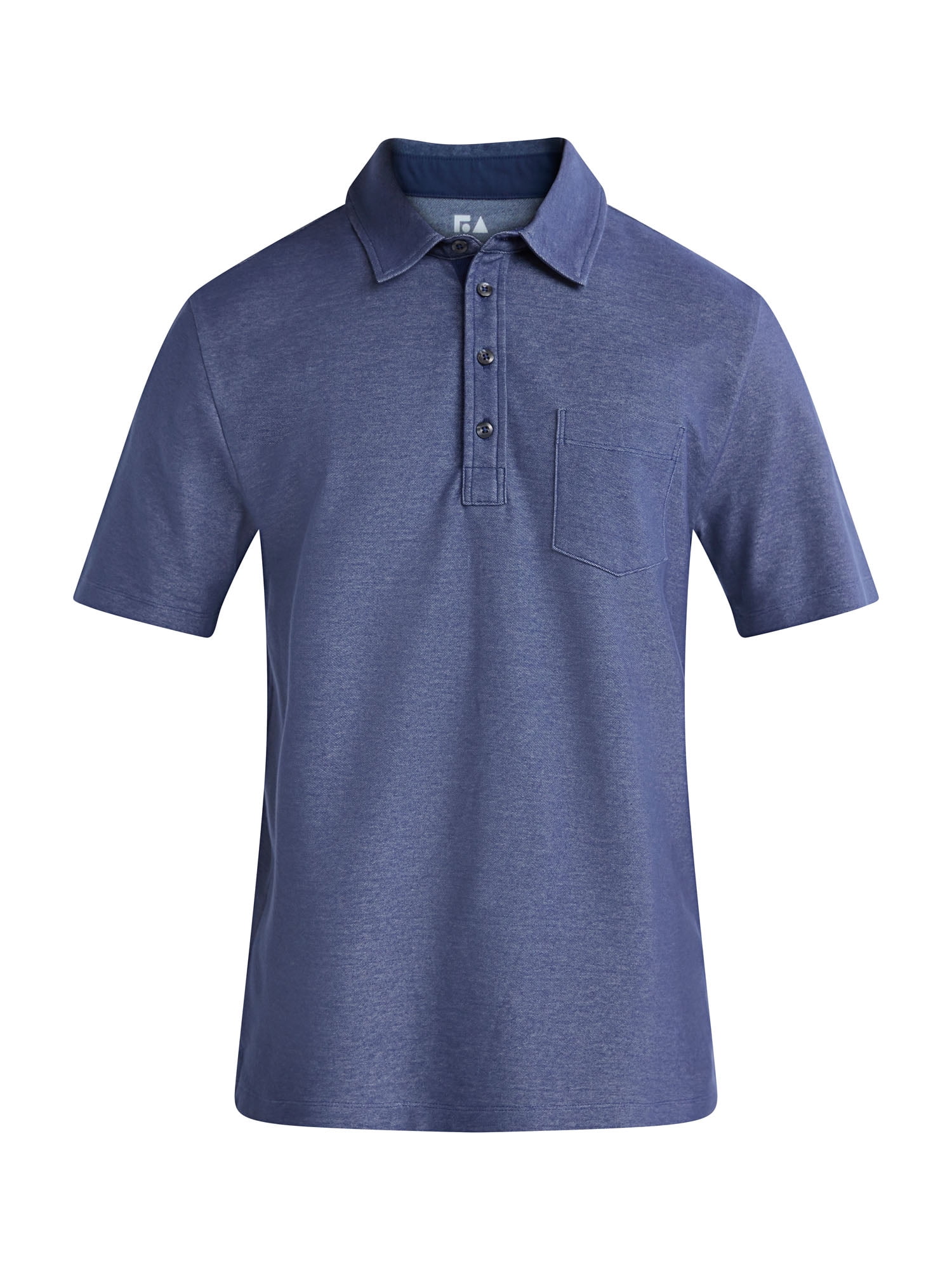 Free Assembly Men's Long Placket Polo, Sizes S-3XL