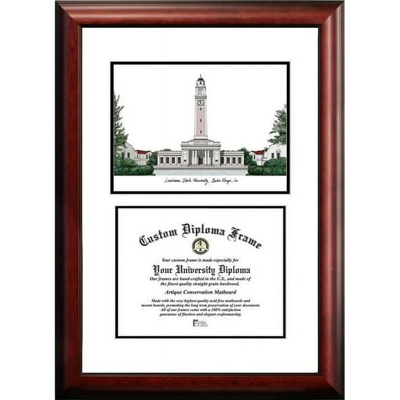 Campus Images LA999V-1185 11 x 8.5 in. Louisiana State University Scholar Diploma Frame - Satin Mahogany