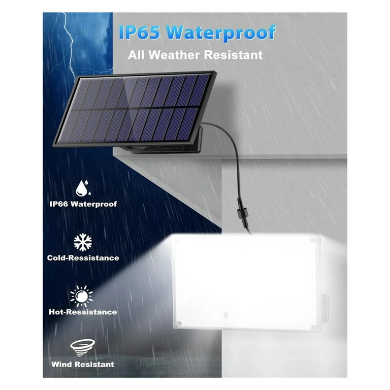 LE Solar Motion Sensor Lights – 3 Adjustable Heads, 270° Lighting, IP65 Waterproof, Wireless Outdoor Wall Lights (2 Pack)