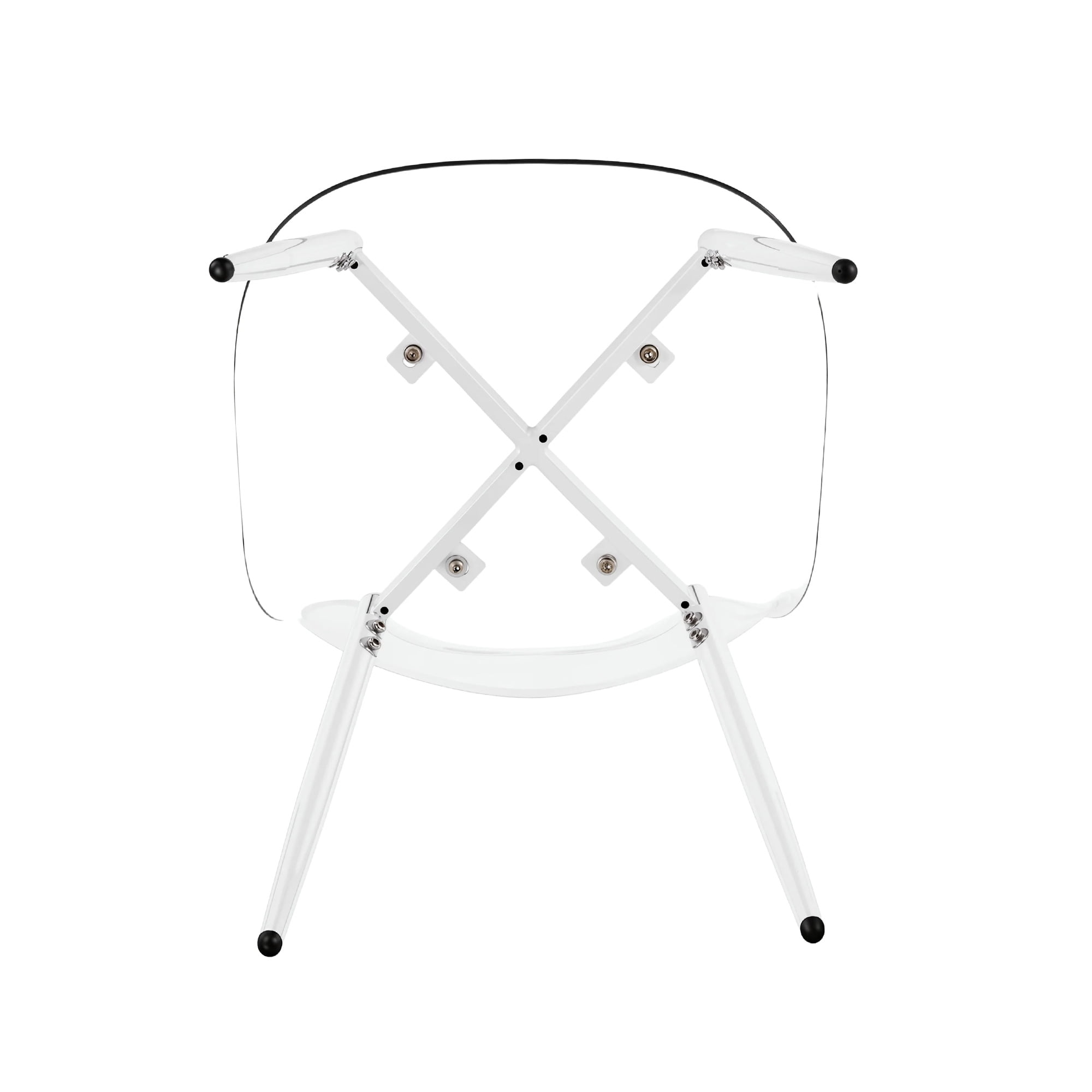 Transparent Dining Chairs, Set of 4 Modern Shell Chairs with Durable Metal Legs, Easy Assembly for Dining Room, Home Office and Cafe, Matte White