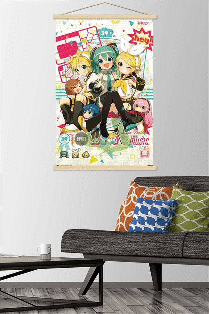 Hatsune Miku - Hey Wall Poster with Magnetic Frame, 22.375" x 34"