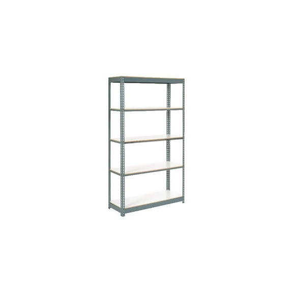Global Industrial BD18368L5 5 Shelf Extra Heavy Duty Boltless Shelving Starter, Laminate Deck - Gray - 36 x 18 x 84 in.