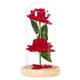 thumbnail image 1 of Rosa simulada con cadena de luces LED en cúpula de cristal, adorno de escritorio para San Valentín., 1 of 5