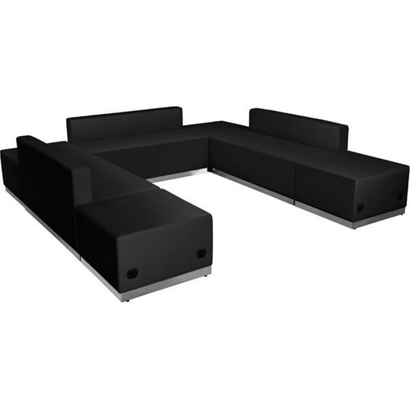 Flash Furniture Hercules Alon 7 Piece Reception Seating in Black