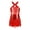 Red, variant on Girl's Sequins Tassel Latin Dance Leotard Dress Cha-Cha Performance Sparkly Fringed Bodysuit Red 14