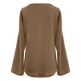 thumbnail image 3 of Women's Solid Color V Neck Fashion Loose Cardigan With Long Sleeves Stylish Mid Length Top Open Front Drape Womens plus Size Sweaters Holiday Sweater Womens Fall Clothes Work Womens Summer Cardigan, 3 of 4
