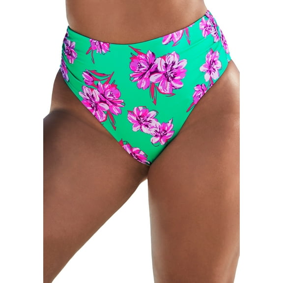 Swimsuits for All Women's Side Shirred High Waist Swim Brief