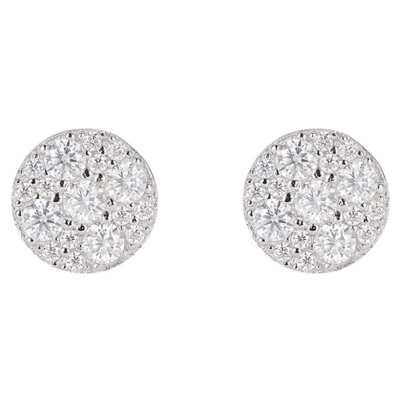 KIJ 0.66 Carat Round Moissanite Stud Earrings, Gra Certified Hypoallergenic Rhodium Plated 925 Sterling Silver Gifts for Men Women