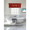 thumbnail image 4 of Merry Christmas Tree Valances for Windows, Red Background Gift Star Winter Light Filtering Window Treatment Valances, Rod Pocket Small Curtains for Kitchen/Bathroom, 60"x14", 4 of 9