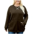 thumbnail image 3 of Neewe Womens Oversized Sweatshirts Crewneck Long Sleeve Tops Fleece Pullover Fall Fashion Clothes L-4XL, 3 of 6